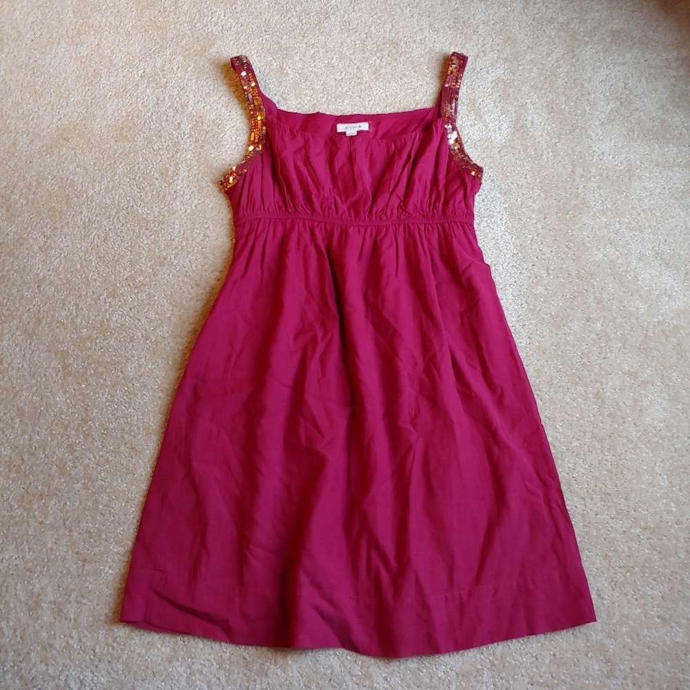 Aerie pink/red midi party dress with strap design